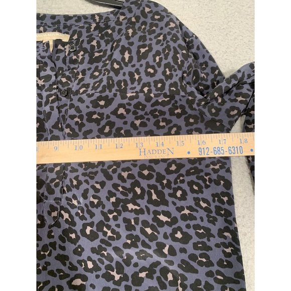 Banana Republic Dress Black Animal Print Dress Long‎ Sleeve Knee Length Size 0 - Picture 3 of 9